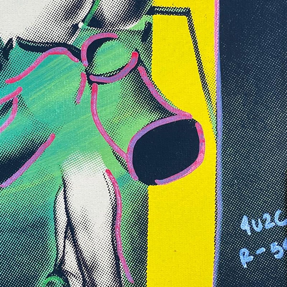 Ringo Daniel Funes, "Figure Out the Window" Framed One-of-a-Kind Mixed Media on Canvas, Hand Signed with Letter of Authenticity.