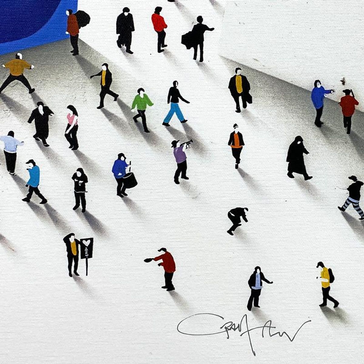 Craig Alan, "Populus: Love Around The Corner" Framed Limited Edition on Canvas, Numbered and Hand Signed with Letter of Authenticity.