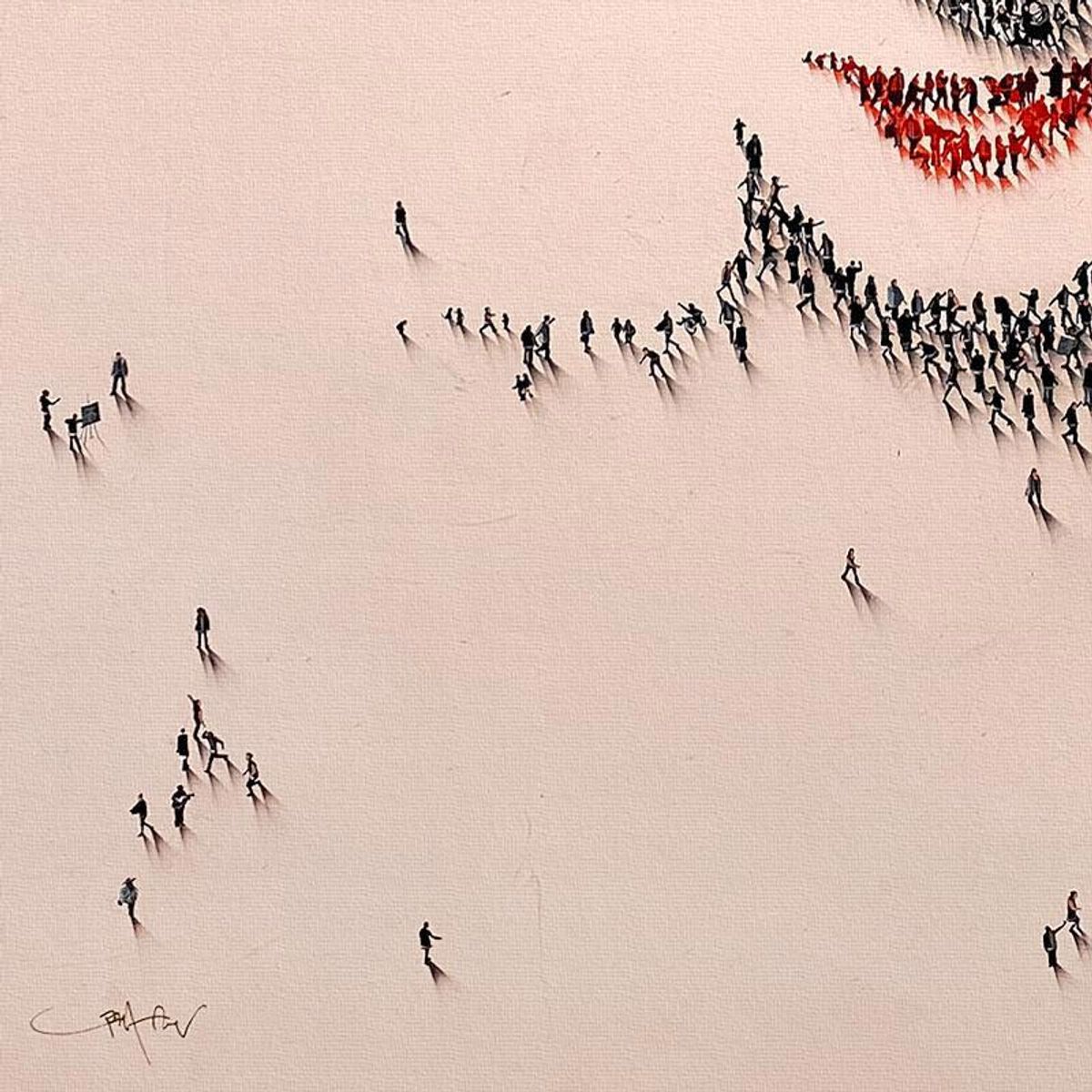 Craig Alan, "Populus: Coral Glim" Framed Limited Edition on Canvas, Numbered and Hand Signed with Letter of Authenticity.