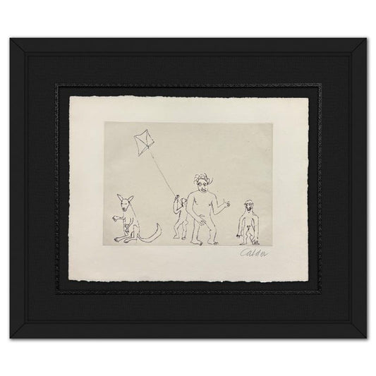 Alexander Calder (1898-1976), Framed Etching, Hand Signed from the "Santa Claus" Portfolio with Letter of Authenticity.