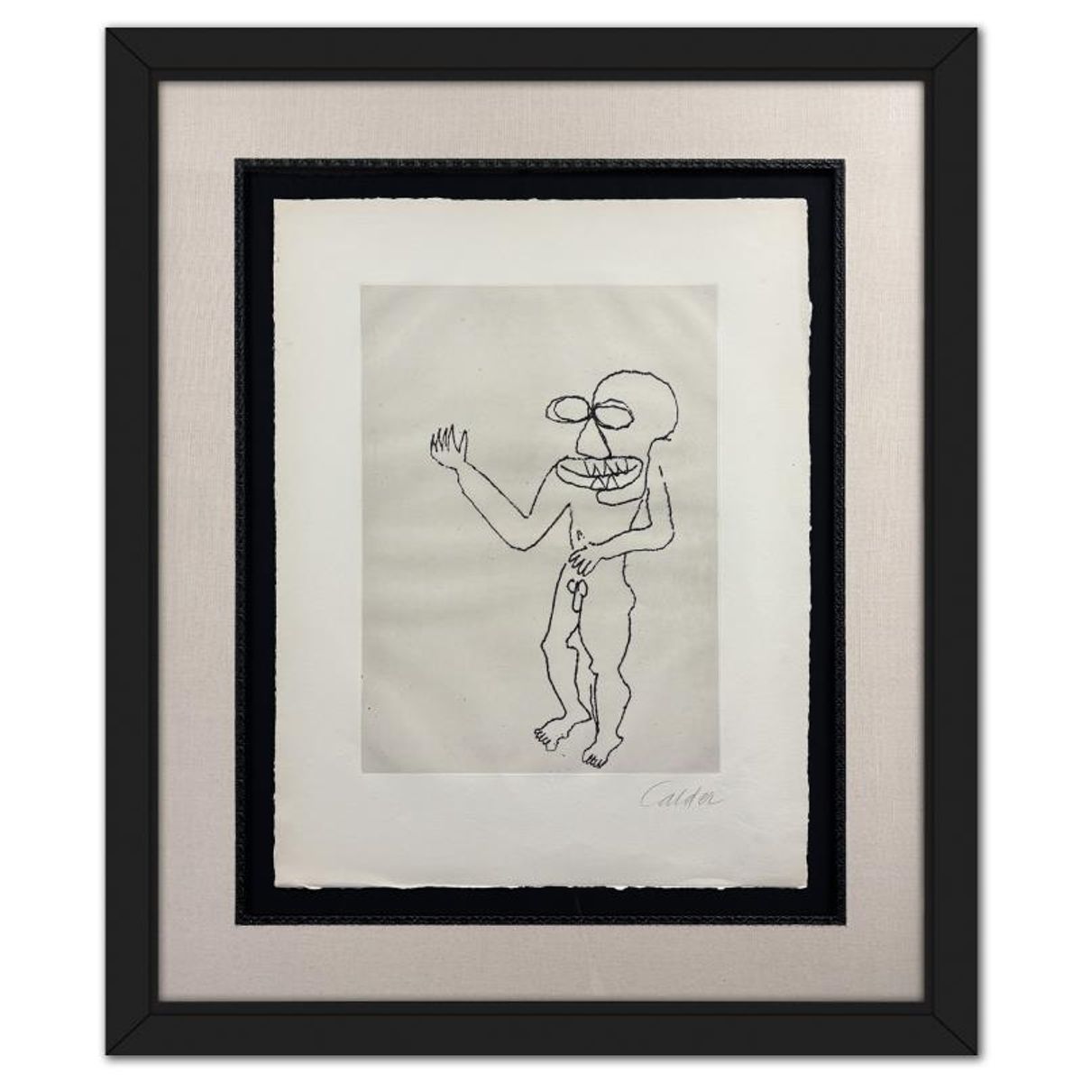 Alexander Calder (1898-1976), Framed Etching, Hand Signed from the "Santa Claus" Portfolio with Letter of Authenticity.