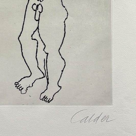 Alexander Calder (1898-1976), Framed Etching, Hand Signed from the "Santa Claus" Portfolio with Letter of Authenticity.