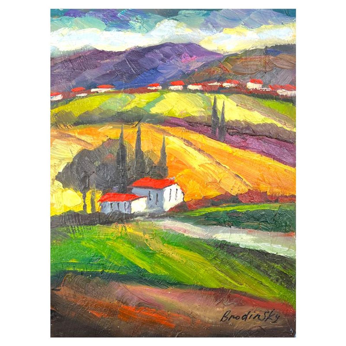 Slava Brodinsky, Hand Signed Original Painting on Canvas with Letter of Authenticity.