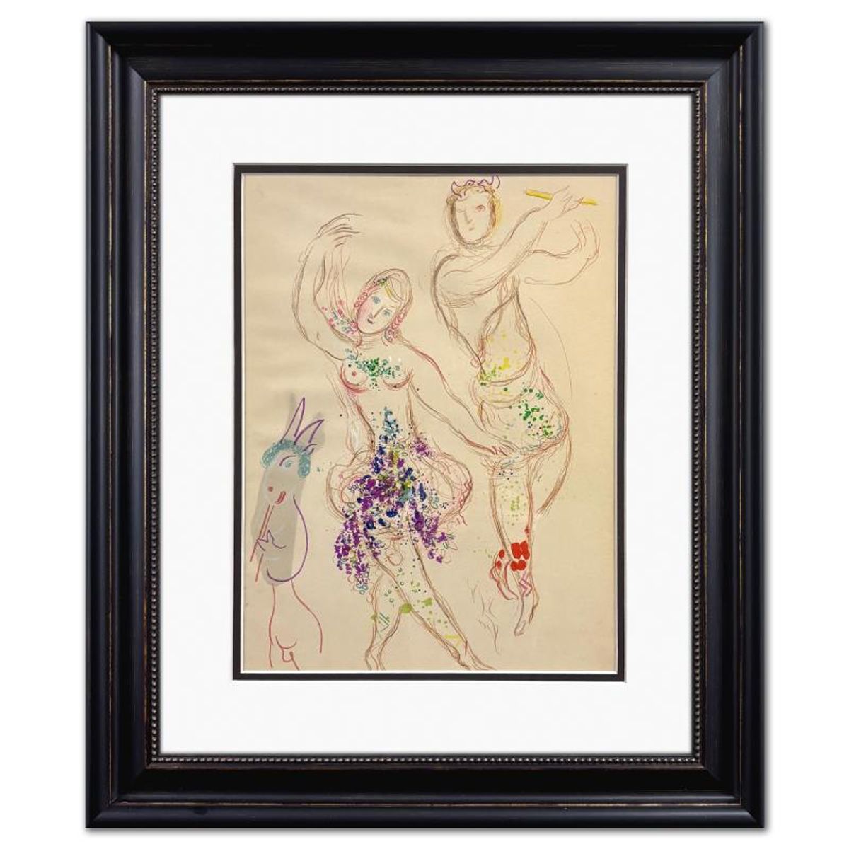 Marc Chagall (1887-1985), "The Ballett (Daphnis and Cloe)" Framed Lithograph with Letter of Authenticity.