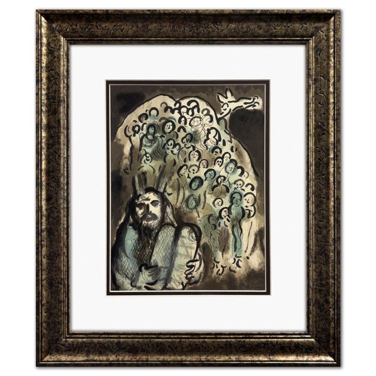 Marc Chagall (1887-1985), "Moses and His People" Framed Lithograph with Letter of Authenticity.