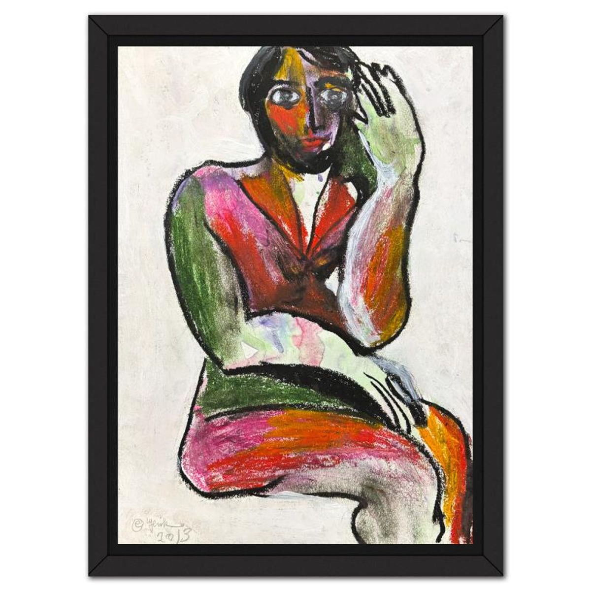 Jenik Cook, Framed Hand Signed Original Painting with Letter of Authenticity.