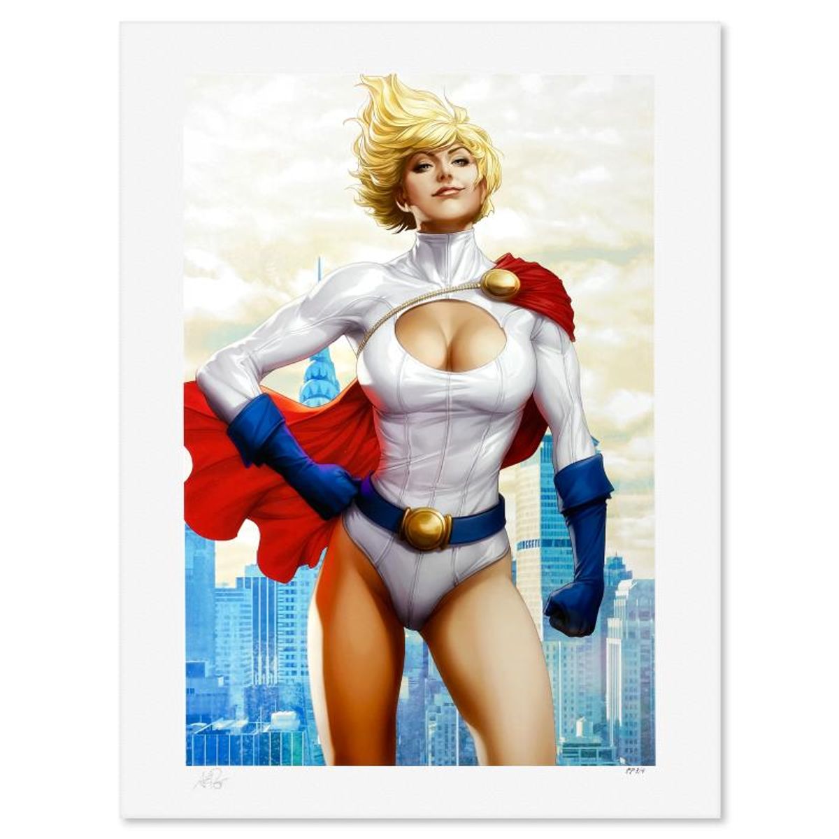 DC Comics & Stanley "Artgerm" Lau, "Power Girl" Limited Edition, PP Numbered 3/4 and Signed with Letter of Authenticity.
