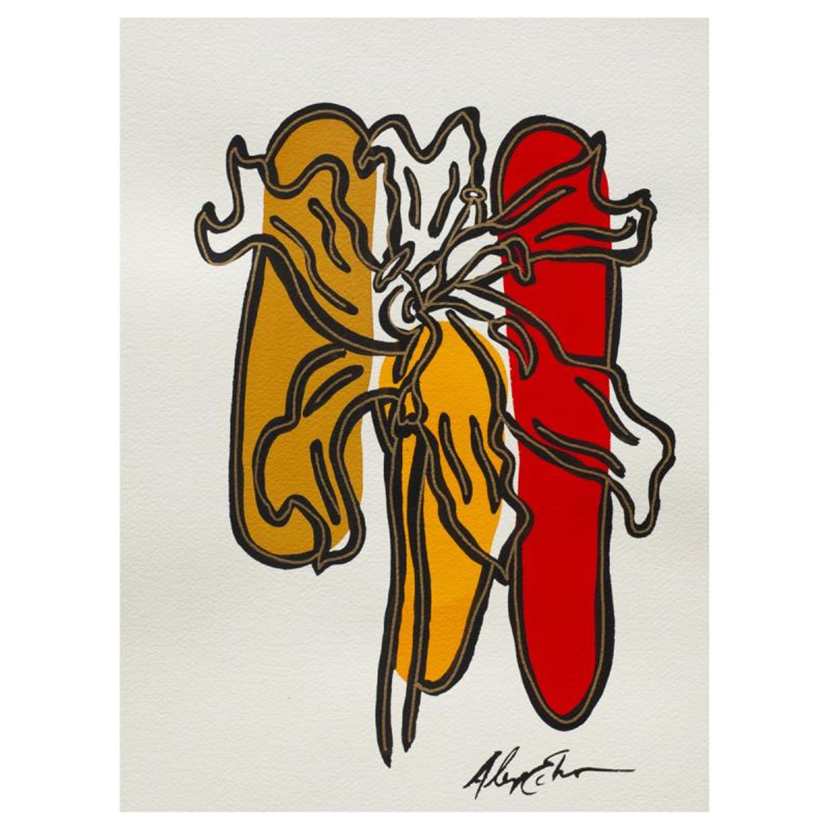 Alex Echo, "Auto Floral For Fernand" Hand Signed Original Painting with Letter of Authenticity.