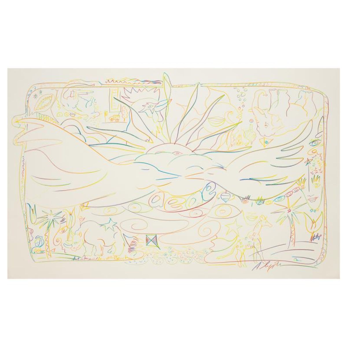 Alex Echo, "Untitled" Hand Signed Original Painting with Letter of Authenticity.