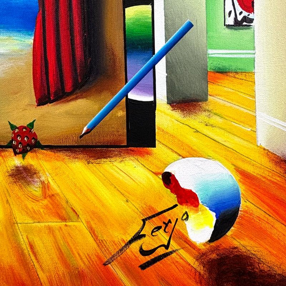 Ferjo, Original Acrylic Painting on Canvas, Hand Signed with Letter of Authenticity.