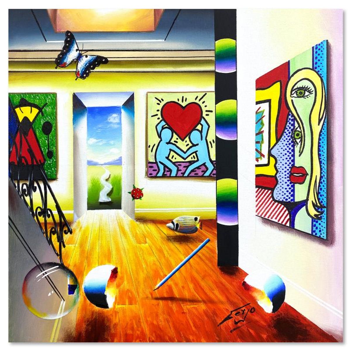 Ferjo, Original Oil Painting on Canvas, Hand Signed with Letter of Authenticity