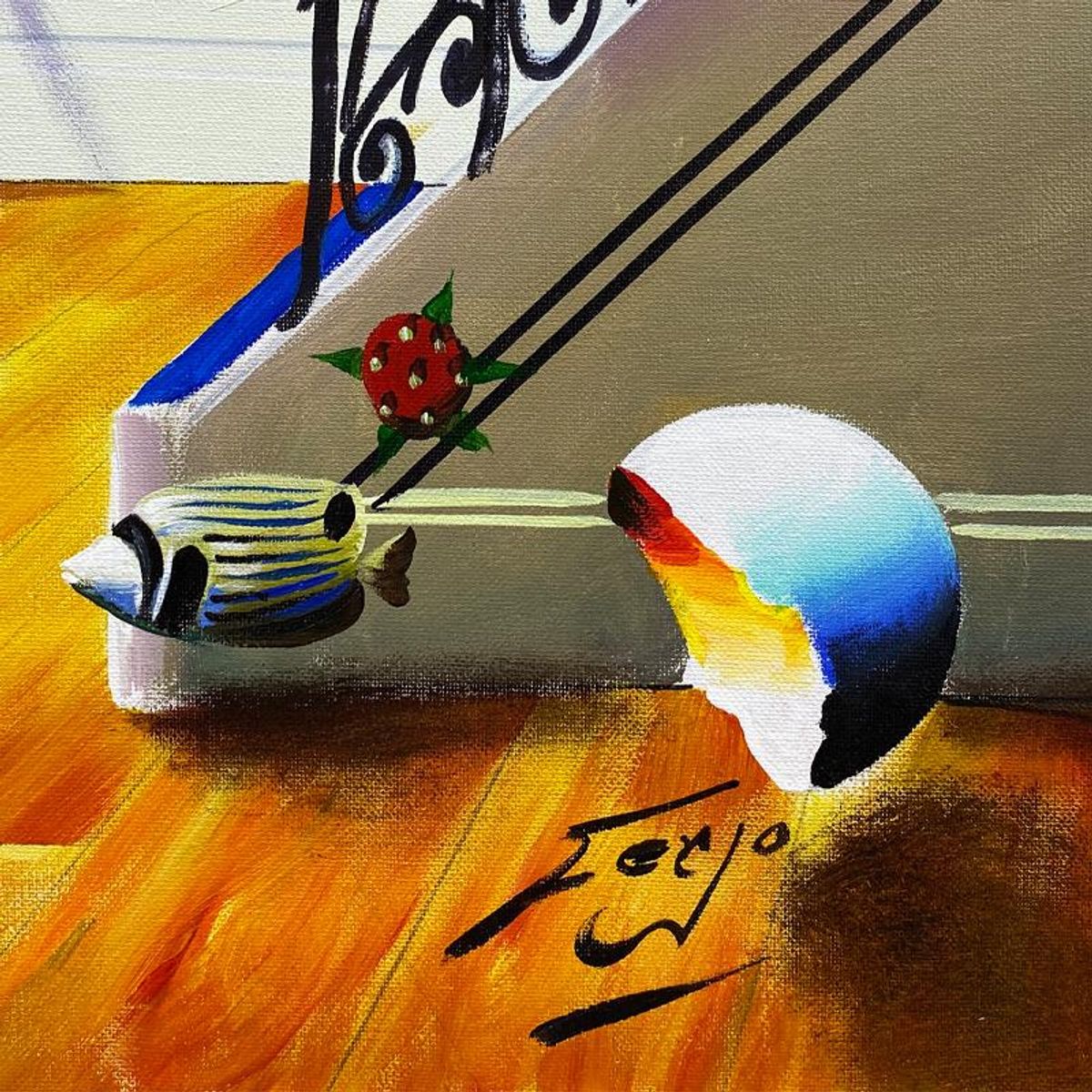 Ferjo, Original Acrylic Painting on Canvas, Hand Signed with Letter of Authenticity.