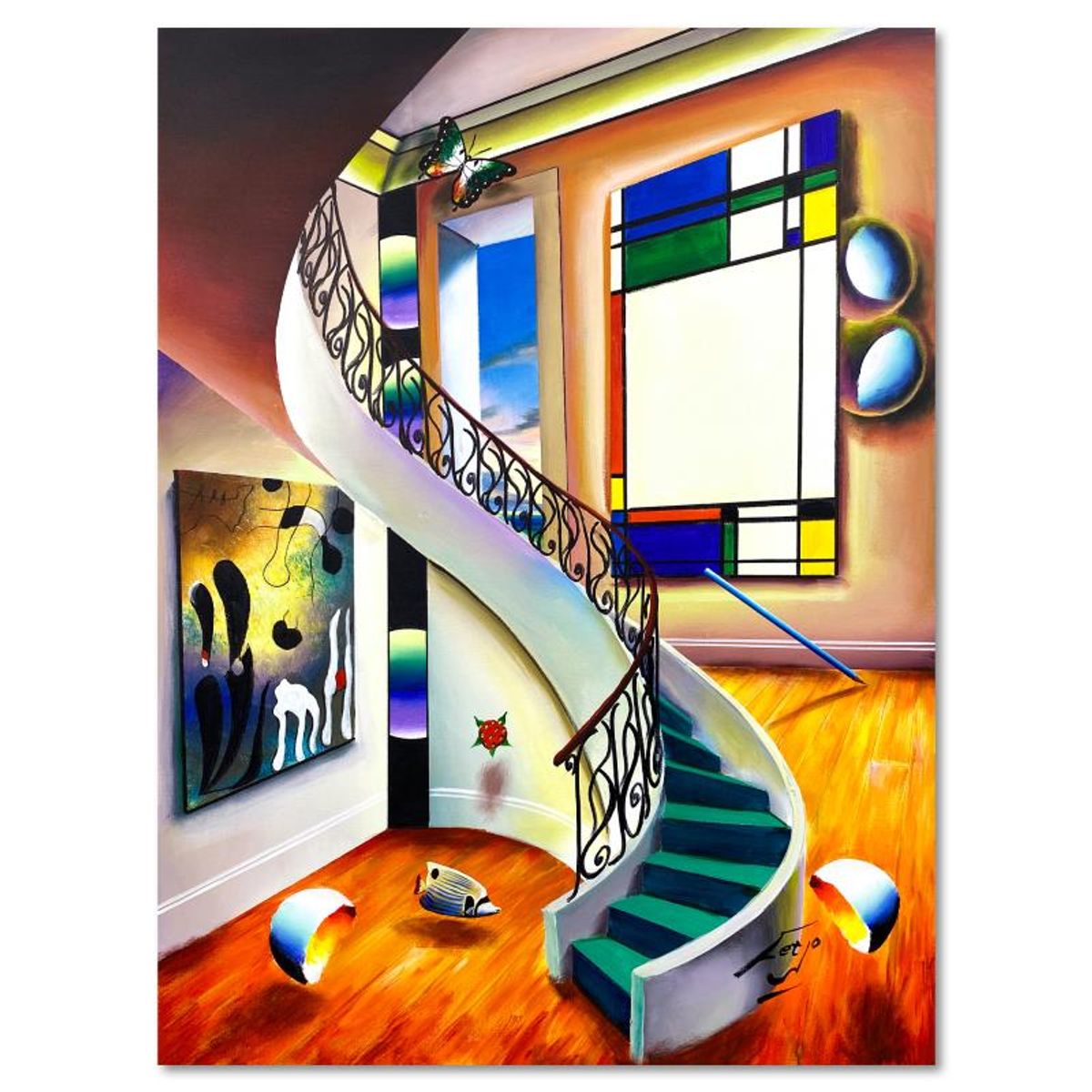 Ferjo, Original Acrylic Painting on Canvas, Hand Signed with Letter of Authenticity
