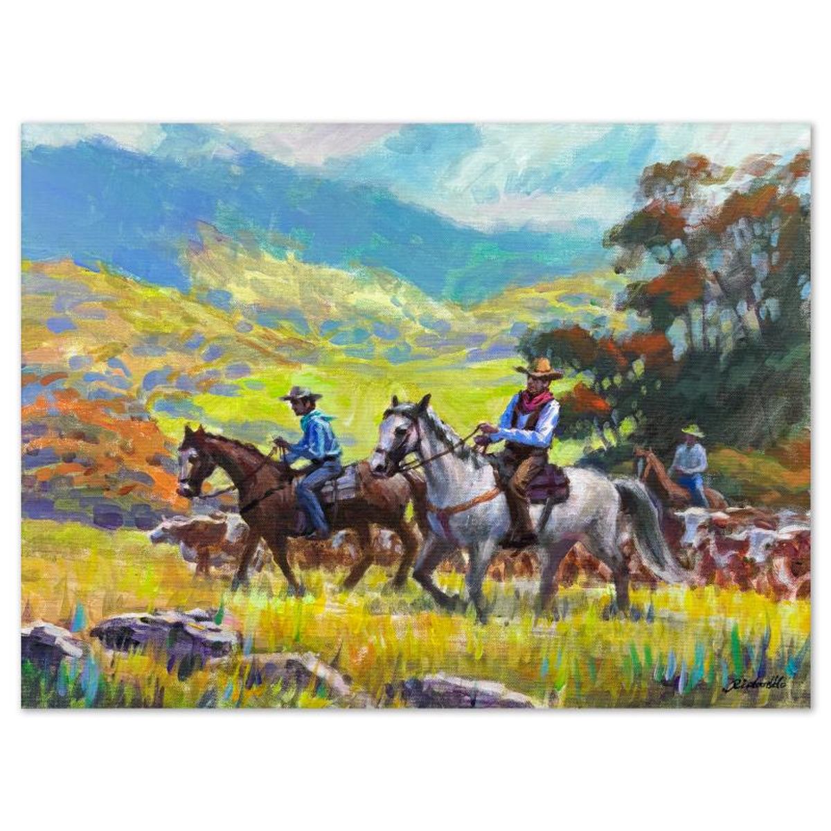 Richard Ho, "In the High Country" Original Acrylic Painting on Canvas, Hand Signed with Letter of Authenticity.