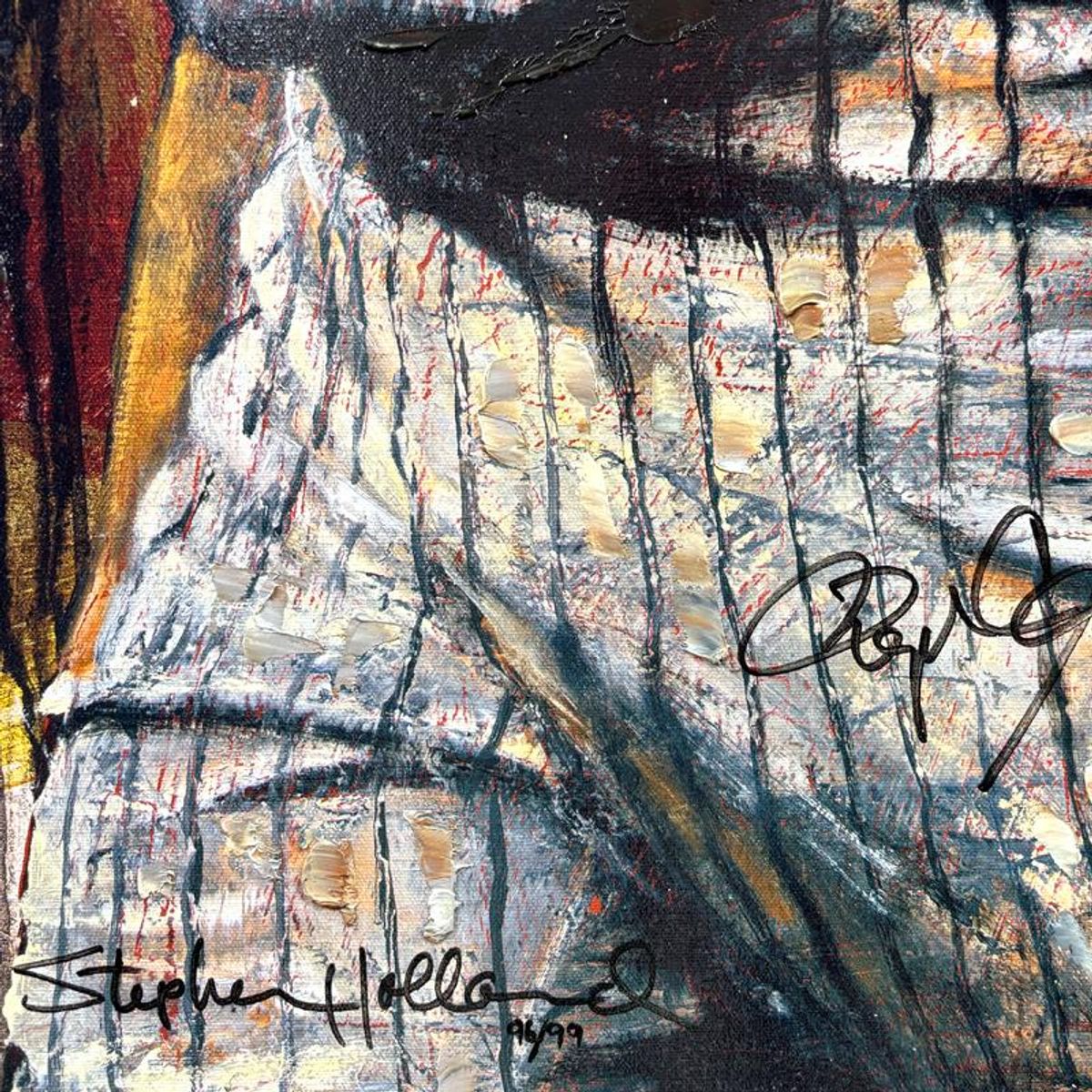 Stephen Holland, "Roger Clemens" Hand Enhanced Limited Edition on Canvas, Numbered 96/99 and Hand Signed by the Artist and Roger Clemens with Certificate of Authenticity.