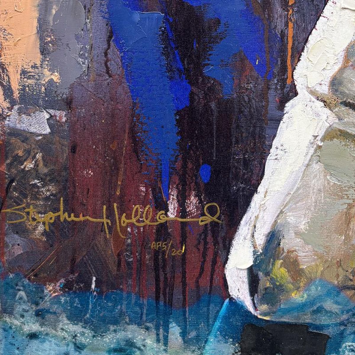 Stephen Holland, "John Elway" Hand Enhanced Limited Edition on Canvas, AP Numbered 5/20 and Hand Signed by the Artist and John Elawy with Certificate of Authenticity.