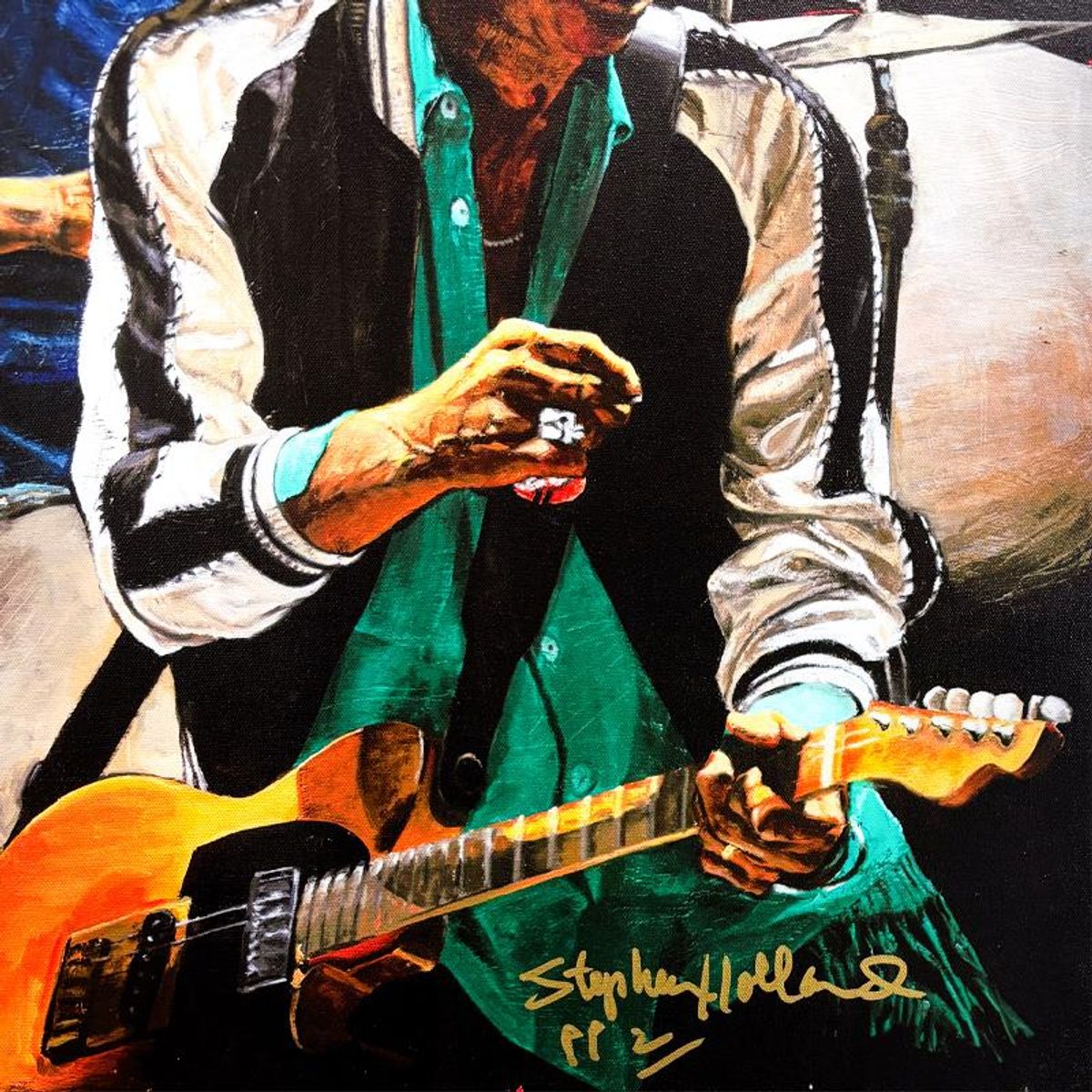 Stephen Holland, "Rolling Stones" Limited Edition on Canvas, PP Numbered 2 and Hand Signed with Certificate of Authenticity.