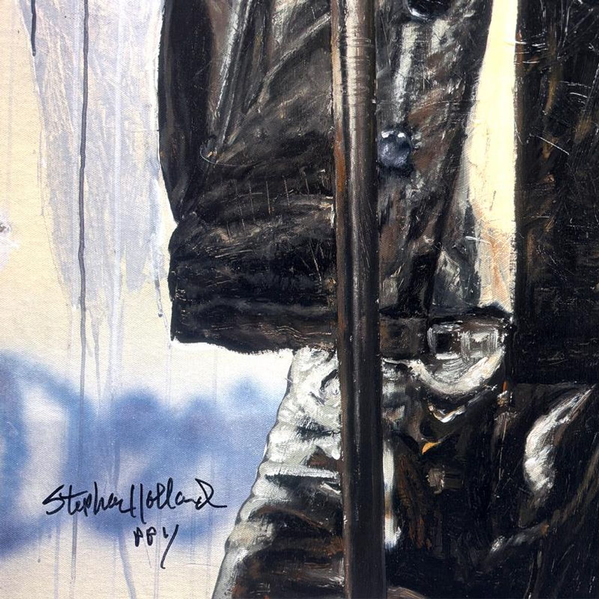 Stephen Holland, "Jim Morrison" Hand Enhanced Limited Edition on Canvas, PP Numbered 1 and Hand Signed with Certificate of Authenticity.