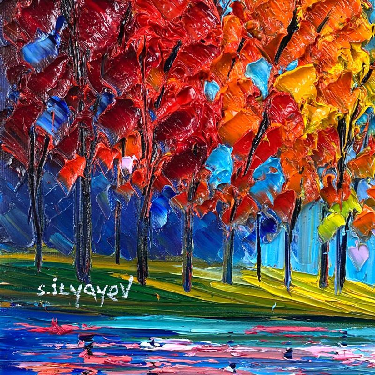 Slava Ilyayev, Framed Original Oil Painting on Canvas, Hand Signed with Letter of Authenticity.