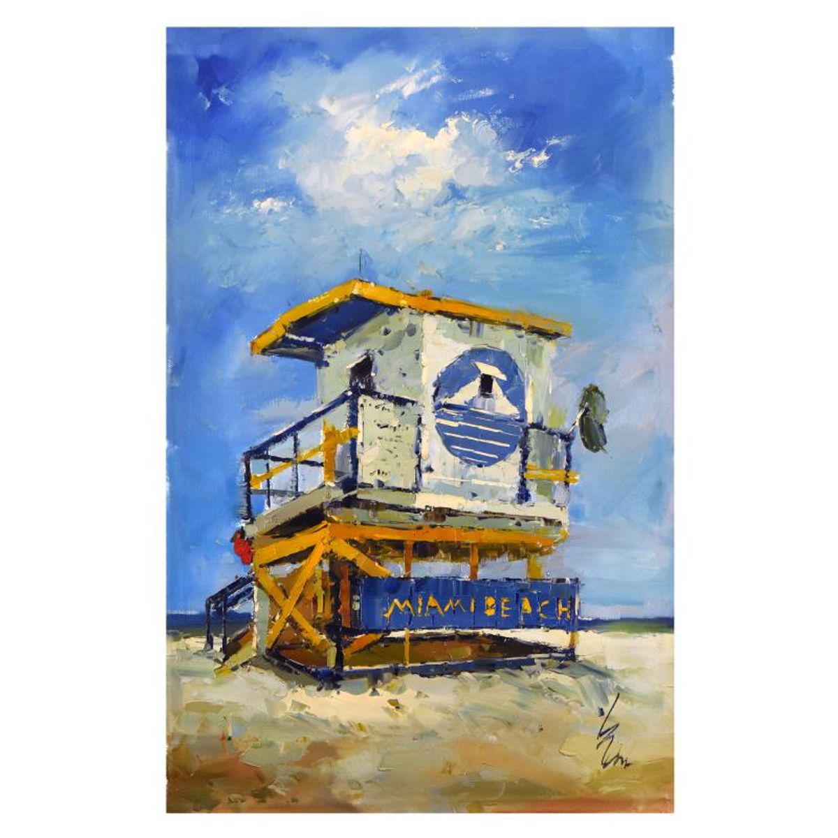 Inam, Original Oil Painting on Canvas (32" x 52"), Hand Signed with Letter of Authenticity.