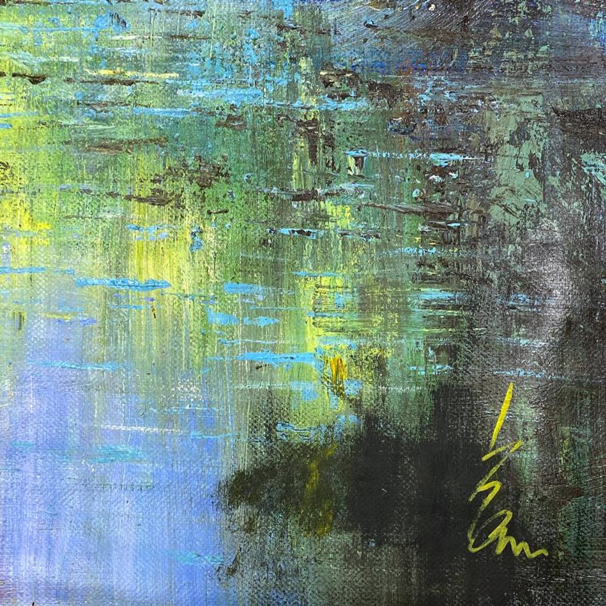 Inam, Original Acrylic Painting on Canvas (48" x 48"), Hand Signed with Letter of Authenticity.