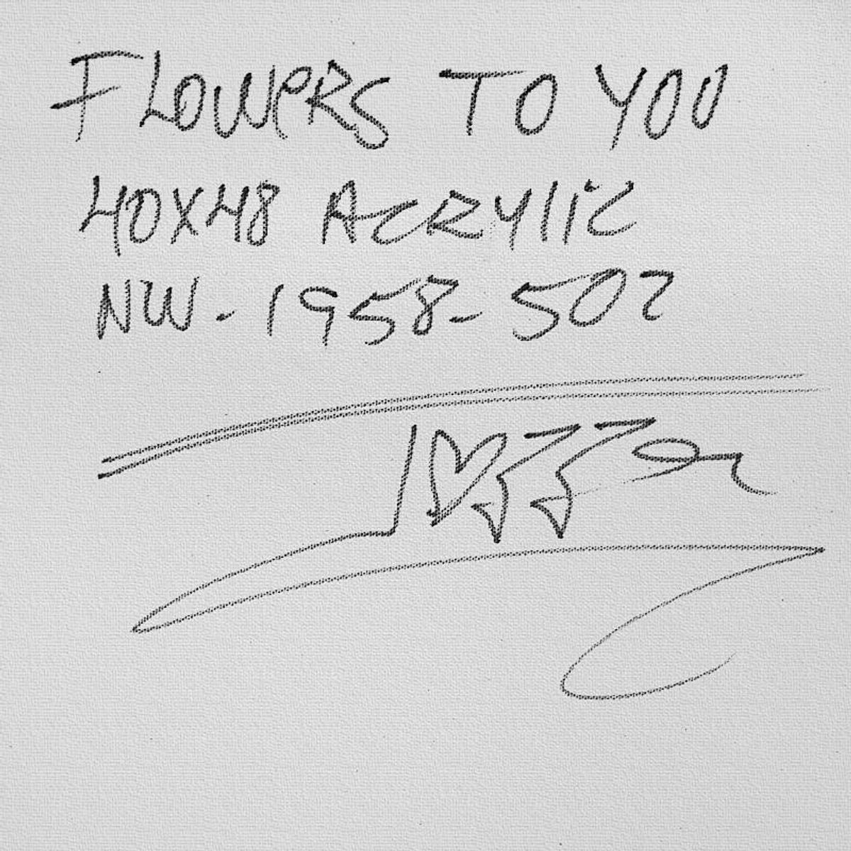 Jozza, "Flowers to You" Unique Mixed Media on Canvas, Hand Signed with Letter of Authenticity.