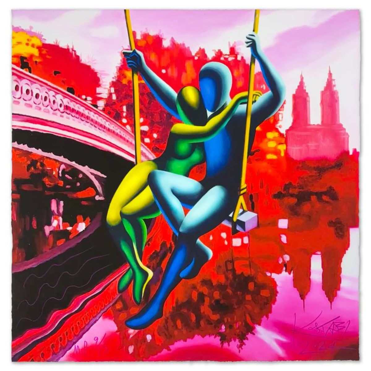Mark Kostabi, "It's a Moment" Limited Edition, MP Numbered 9/15 and Hand Signed with Letter of Authenticity.
