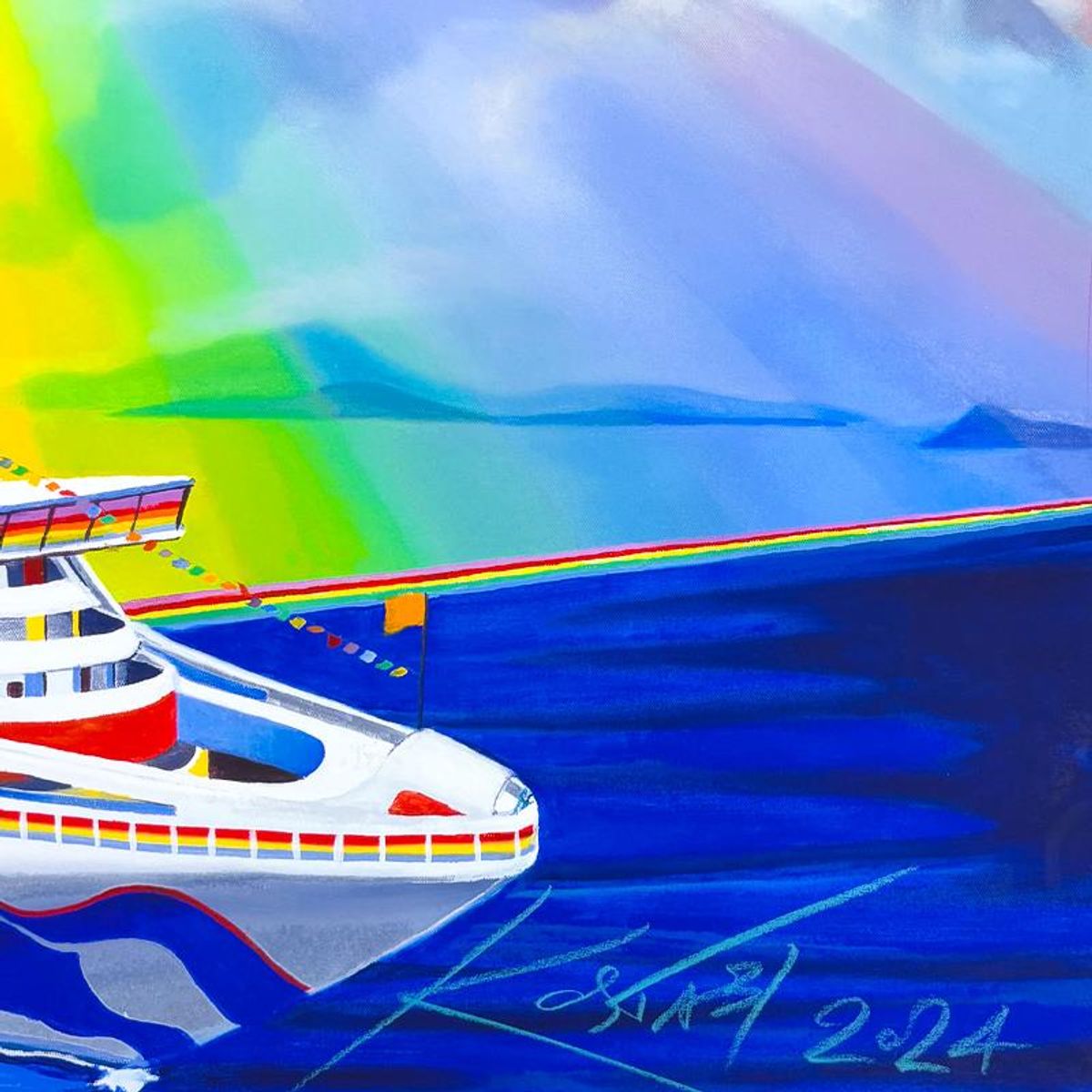 Mark Kostabi, "Guardian Angel" Limited Edition, MP Numbered 9/15 and Hand Signed with Letter of Authenticity.