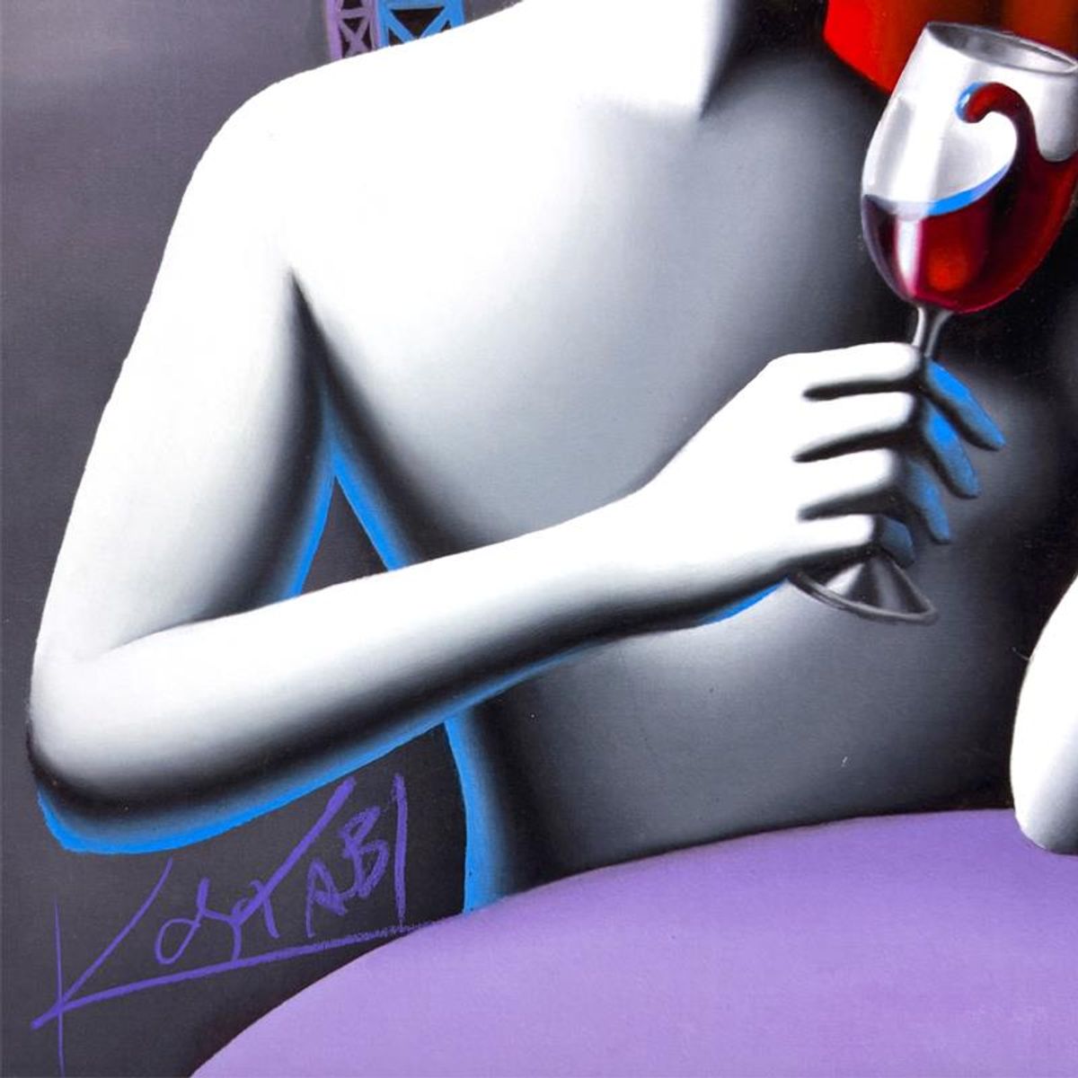 Mark Kostabi, "NY State of Mind" Limited Edition, MP Numbered 9/15 and Hand Signed with Letter of Authenticity.