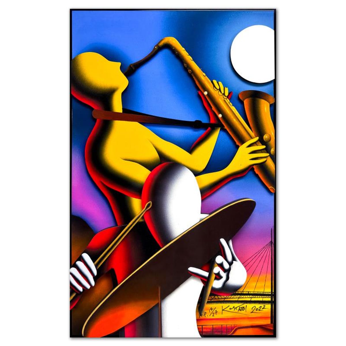 Mark Kostabi, "The Eulogy of You" Limited Edition 3D Serigraph on Board, AP Numbered 14/27 and Hand Signed with Letter of Authenticity.