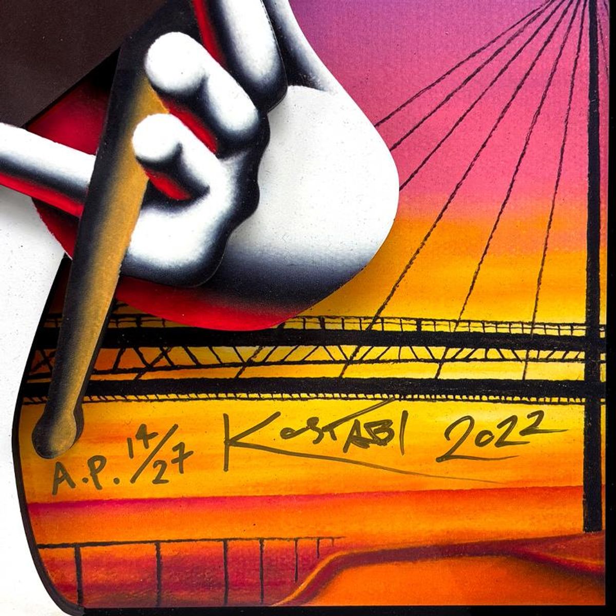 Mark Kostabi, "The Eulogy of You" Limited Edition 3D Serigraph on Board, AP Numbered 14/27 and Hand Signed with Letter of Authenticity.