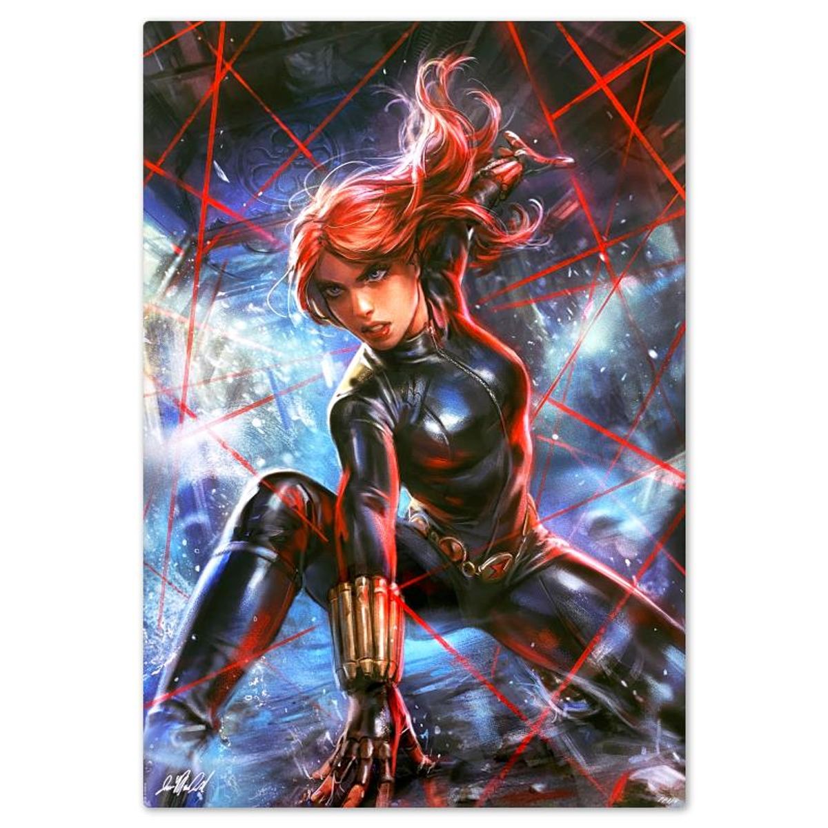 Marvel Comics & Ian MacDonald, "Black Widow" Limited Edition on Aluminum, PP Numbered 1/4 and Signed with Letter of Authenticity.