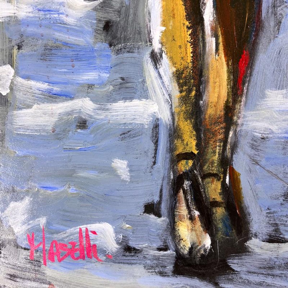 Michael Maselli, "Spring Shower" Original Painting on Board, Hand Signed with Letter of Authenticity.
