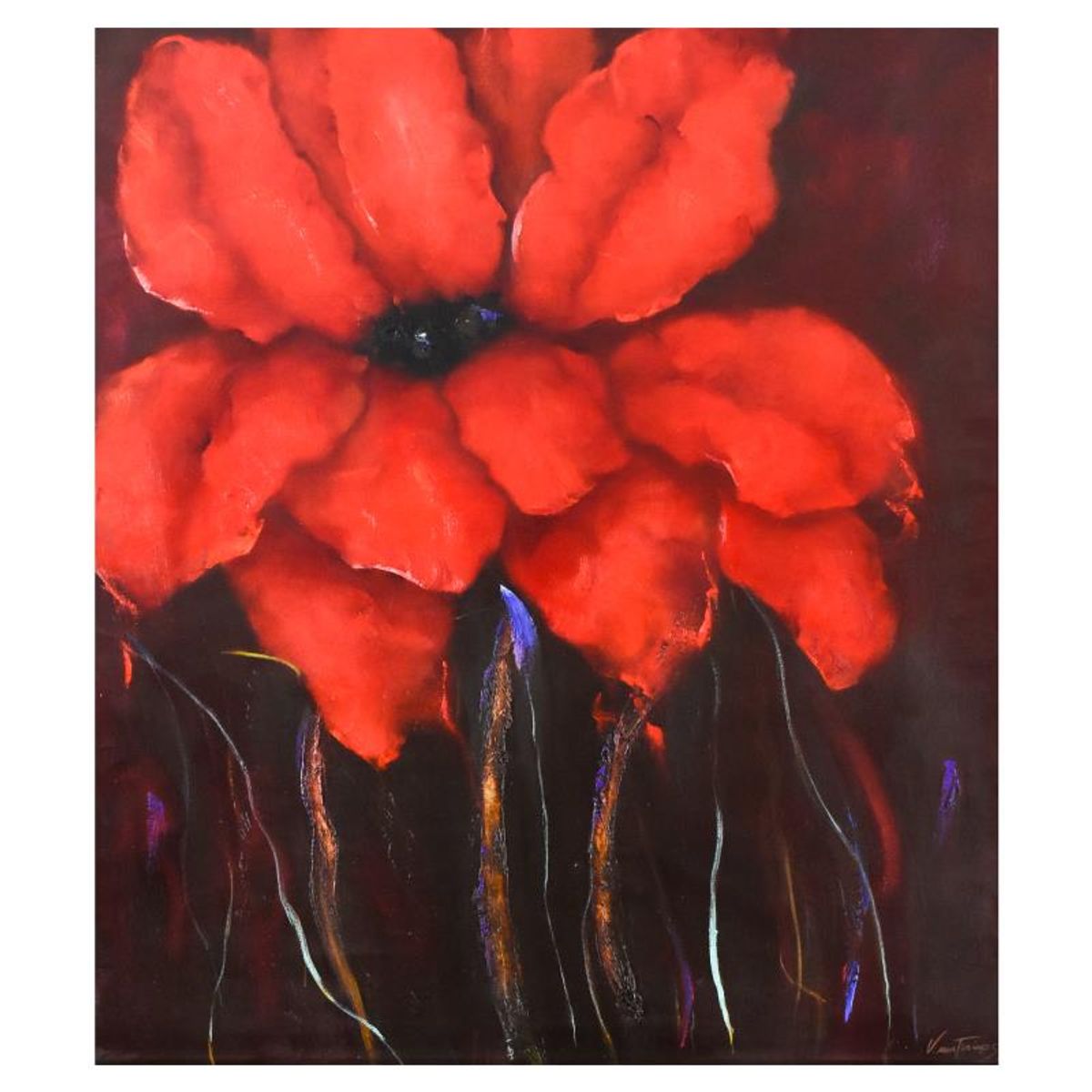 Victoria Montesinos, Original Oil Painting on Canvas (41" x 49"), Hand Signed with Letter of Authenticity.
