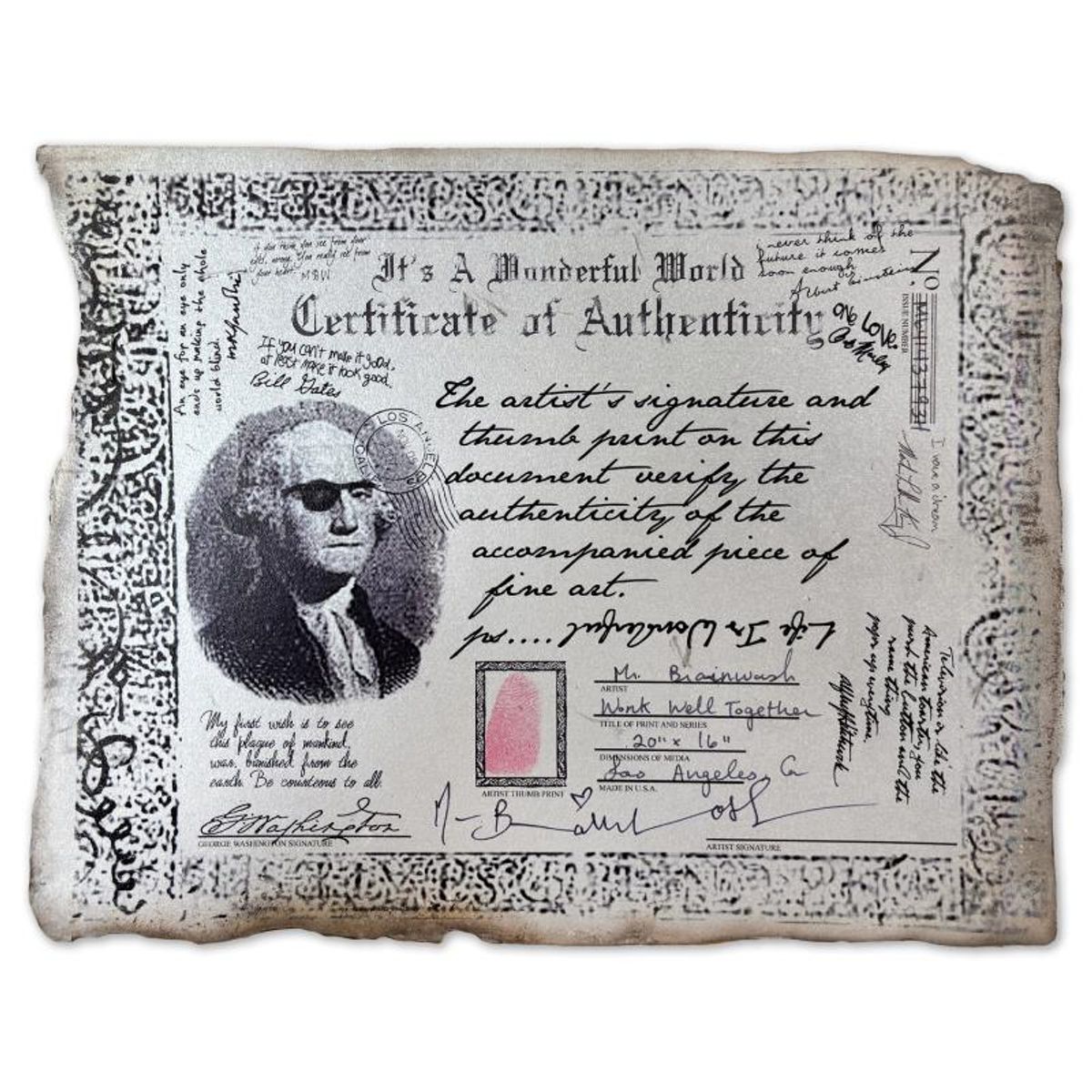 Mr Brainwash, '"Work Well Together" Framed Mixed Media Original, Hand Signed with Certificate of Authenticity.
