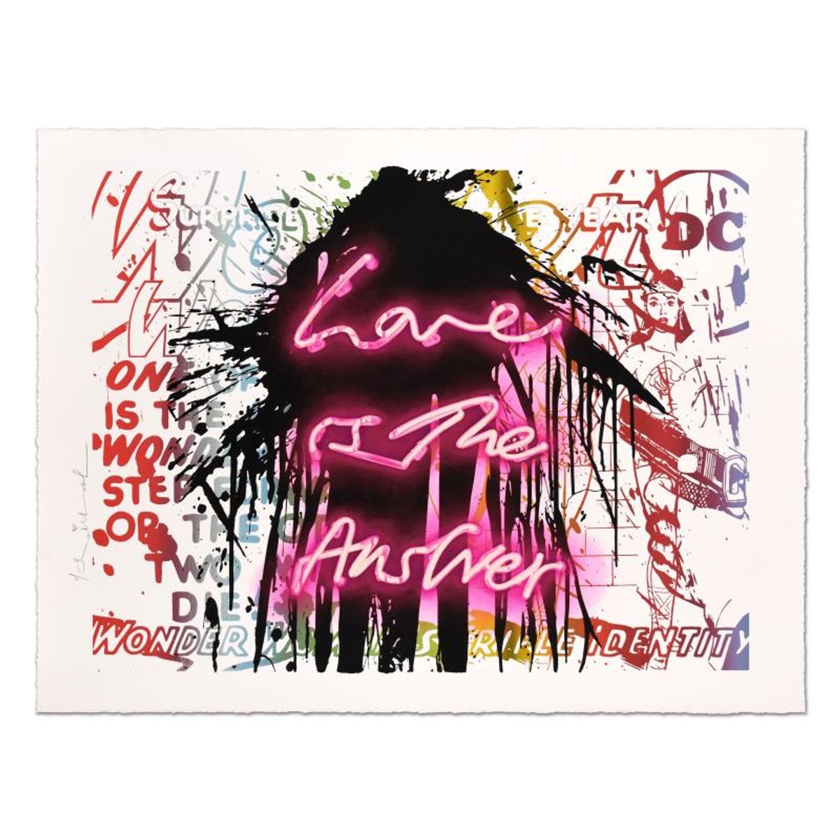 Mr. Brainwash, "Love is the Answer" Unique (UNIQ) Mixed Media, Hand Signed with Certificate of Authenticity.
