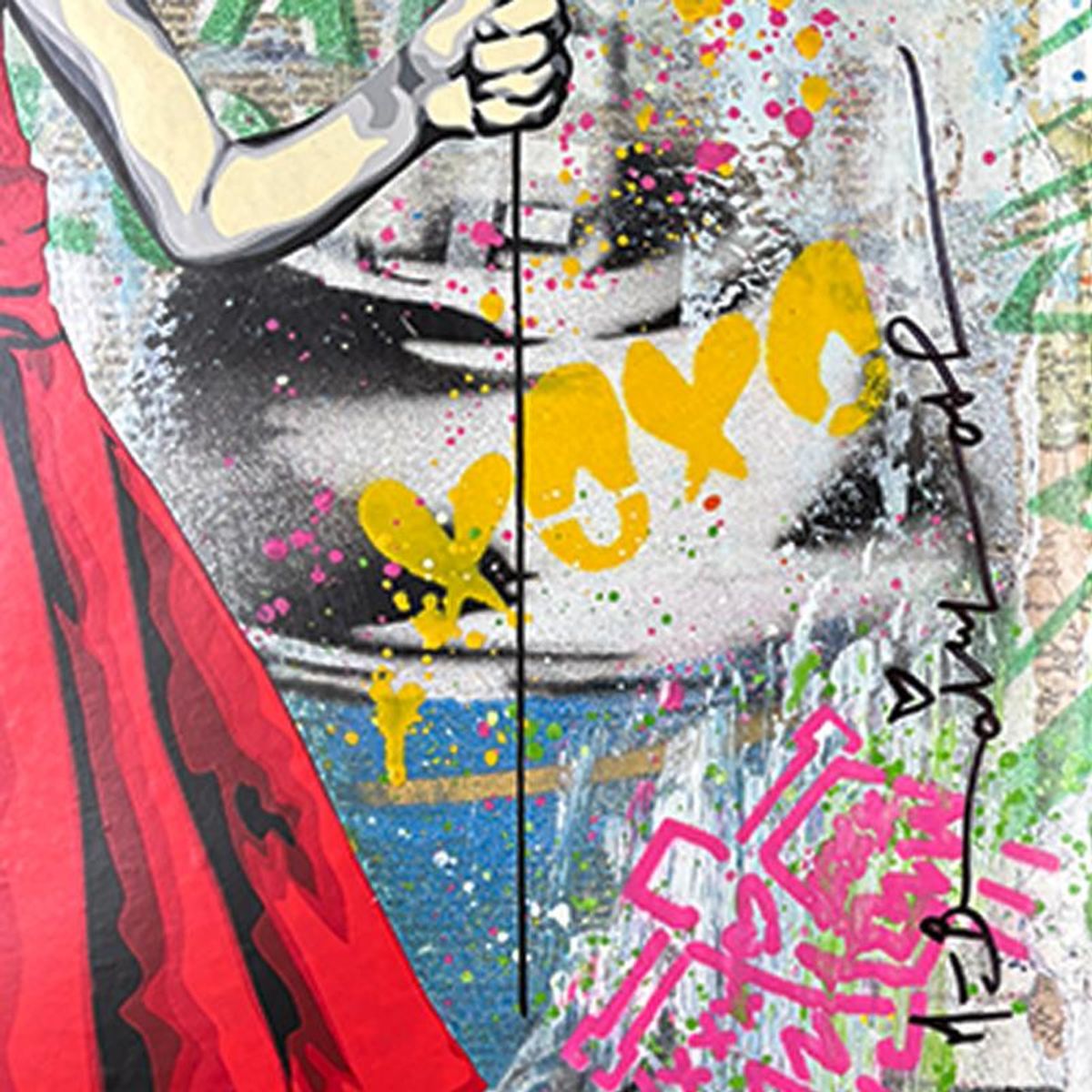 Mr Brainwash, "Beautiful Girl" Framed Mixed Media Original, Hand Signed with Certificate of Authenticity.