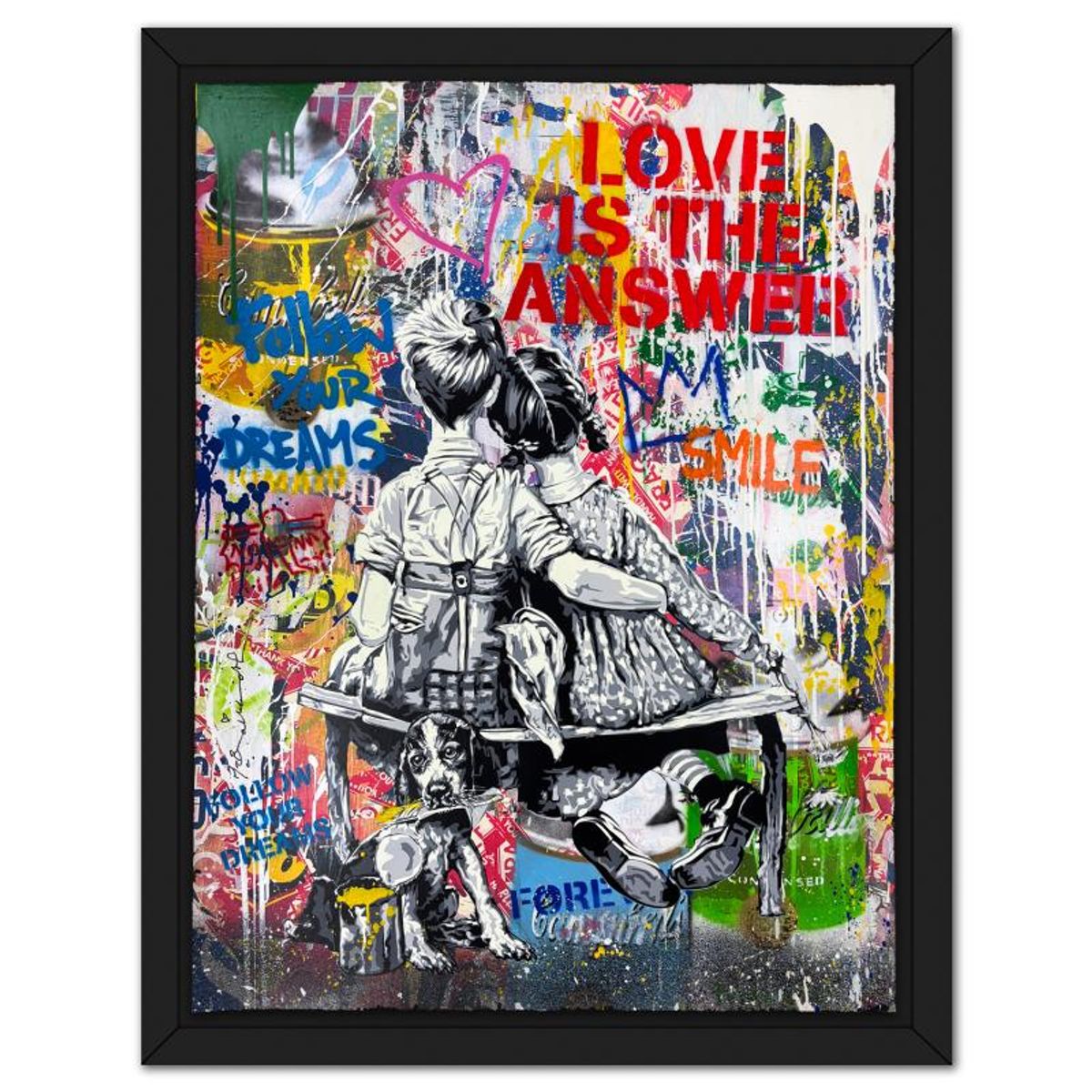 Mr Brainwash, '"Work Well Together" Framed Mixed Media Original, Hand Signed with Certificate of Authenticity.