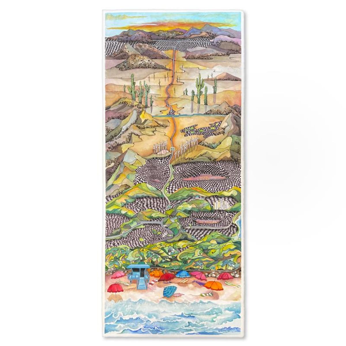 Linnea Pergola, "10 Freeway Hand Signed Original Painting with Letter of Authenticity.