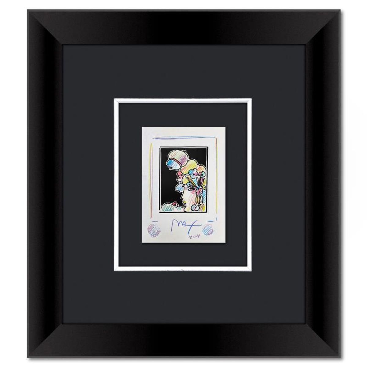 Peter Max, Framed One-of-a-Kind Mixed Media, Hand Signed with Registration Number Certifying Authenticity.