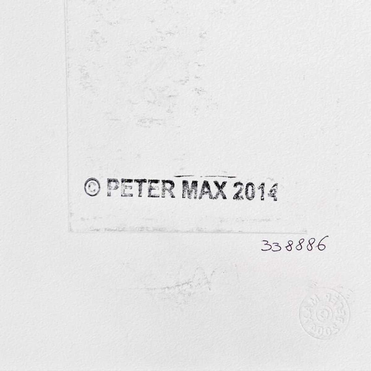 Peter Max, Framed One-of-a-Kind Mixed Media, Hand Signed with Registration Number Certifying Authenticity.
