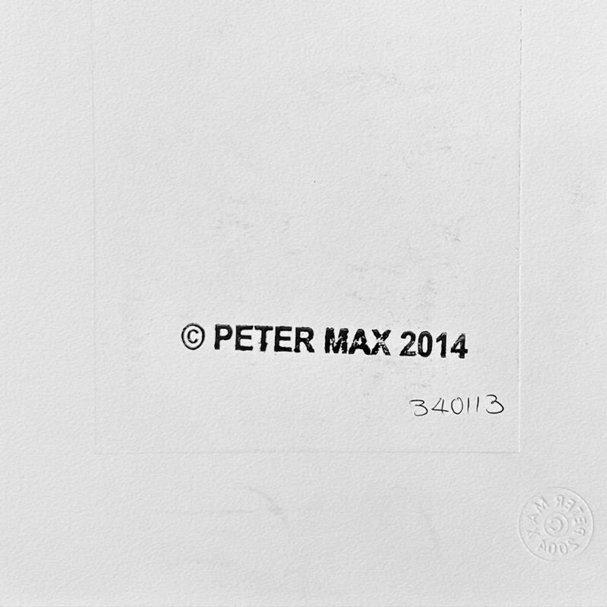 Peter Max, Framed One-of-a-Kind Mixed Media, Hand Signed with Registration Number Certifying Authenticity.
