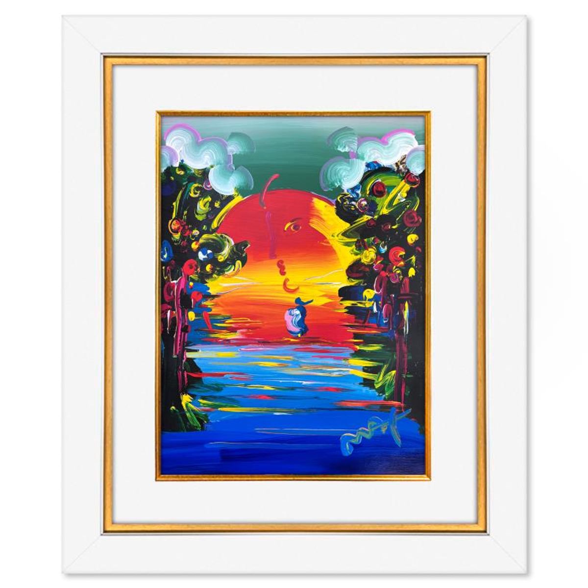 Peter Max, "Better World" Framed One-of-a-Kind Mixed Media, Hand Signed with Registration Number Certifying Authenticity.