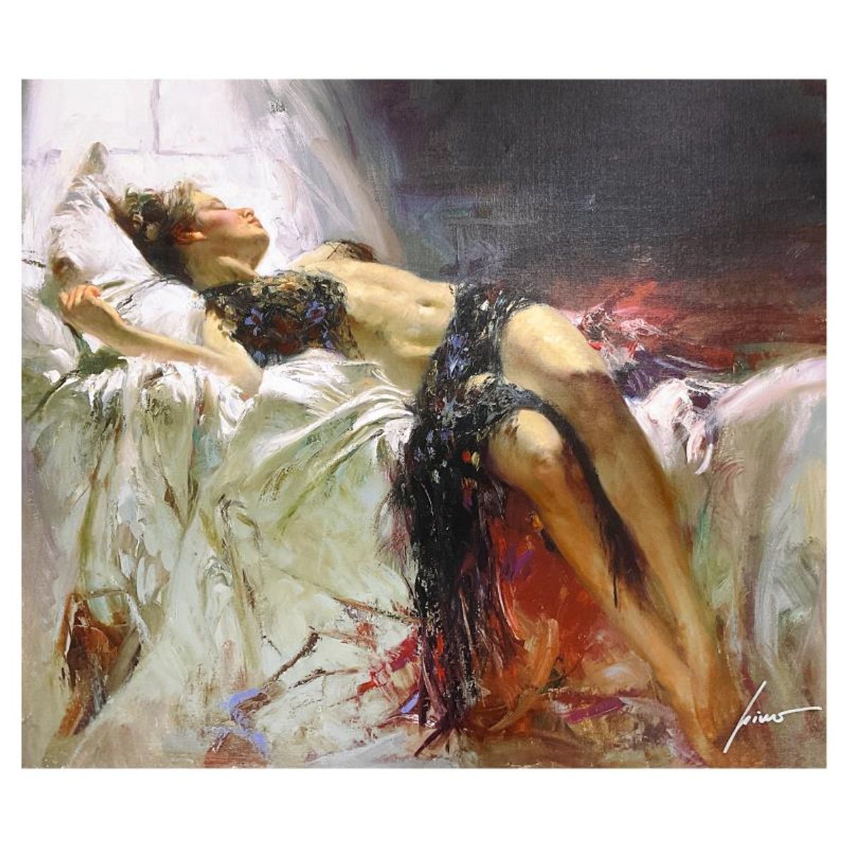 Pino (1939-2010), "Morning Dreams" Limited Edition on Canvas, Numbered and Hand Signed with Certificate of Authenticity.