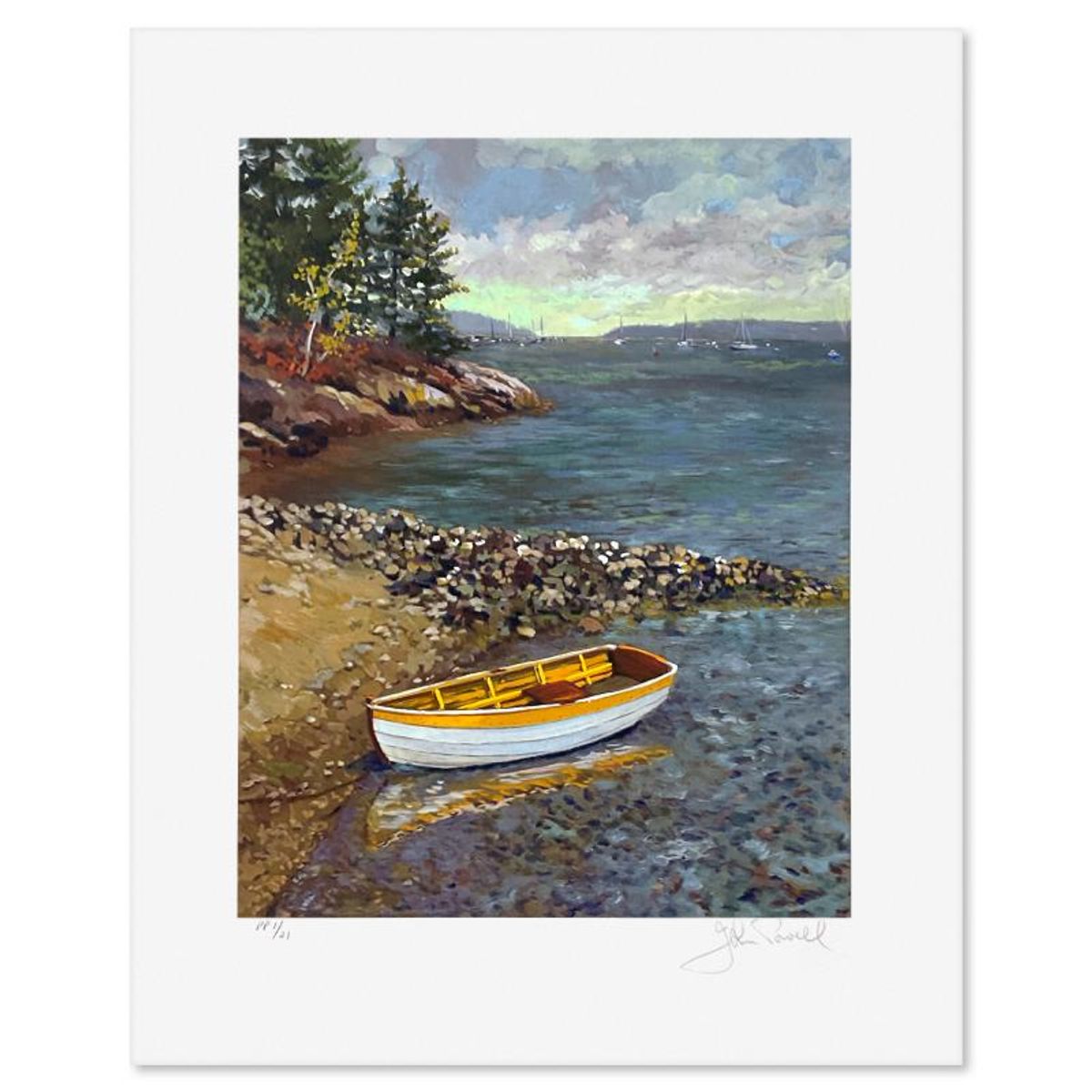 John Powell, "Coastal Shoal" Limited Edition Printer's Proof Serigraph, Numbered 1/21 and Hand Signed with Letter of Authenticity.