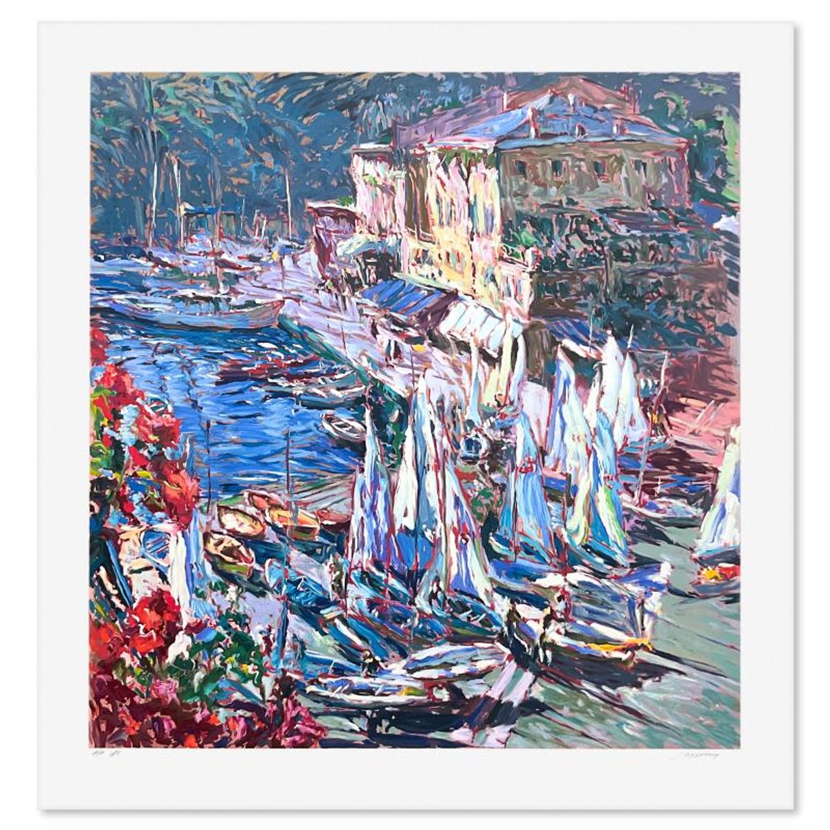 Marco Sassone, "Vele a Portofino" Limited Edition Printers Proof, Numbered 3/5 and Hand Signed with Letter of Authenticity