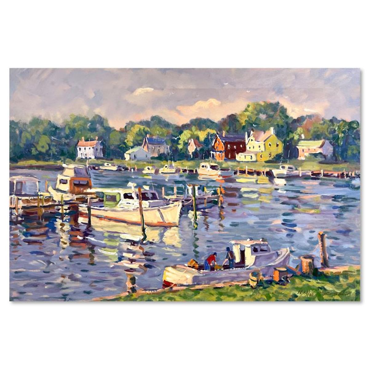 Bill Schmidt, "Mariners Cove" Limited Edition Publisher's Proof on Canvas, Numbered 21/21 and Hand Signed with Letter of Authenticity.