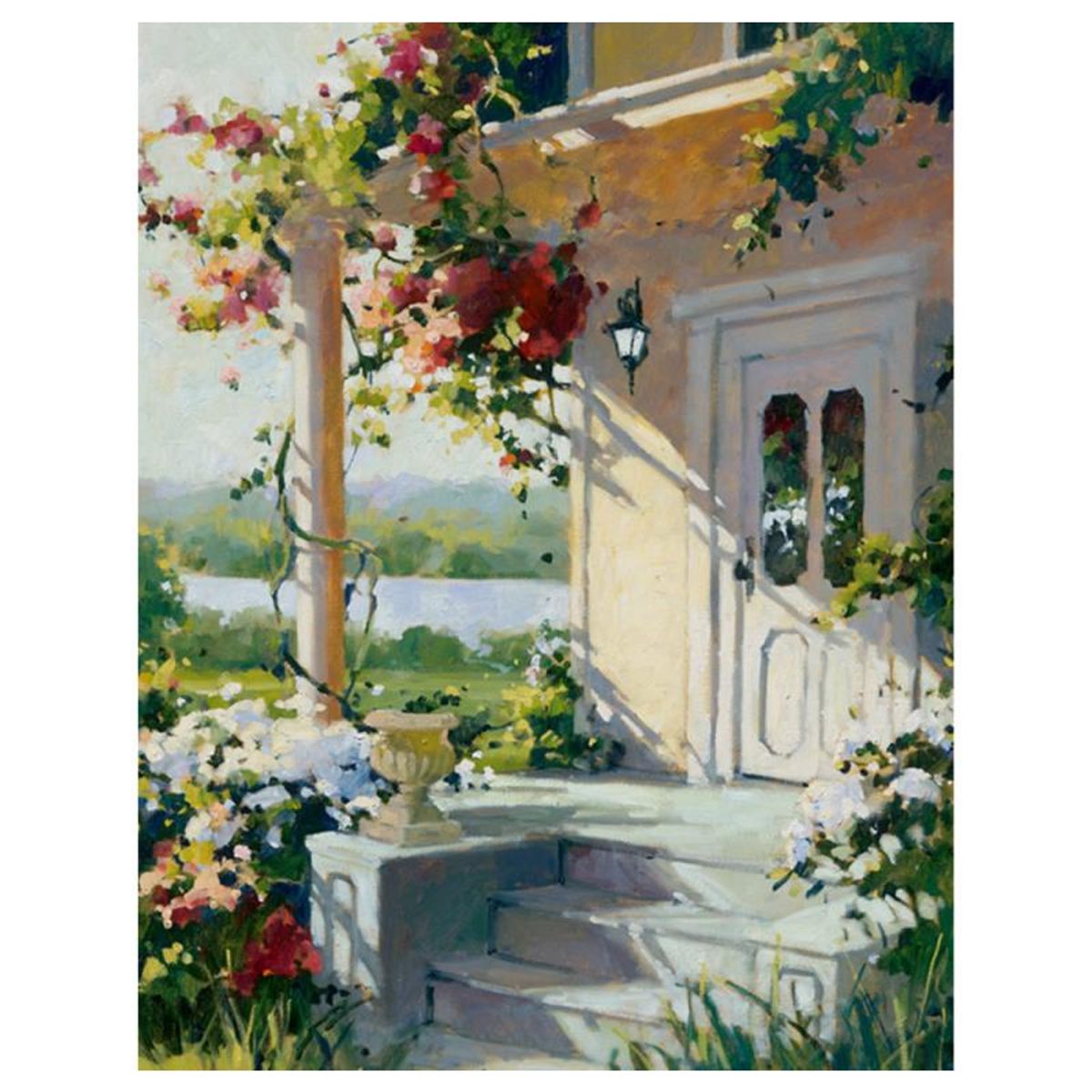 Marilyn Simandle, "Summer Villa" Limited Edition on Canvas, Numbered and Hand Signed with Letter of Authenticity.