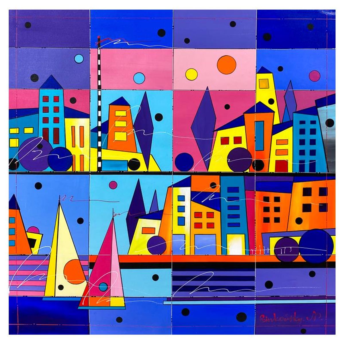 Natalia Sinkovsky, Original Acrylic Painting on Canvas, Hand Signed with Letter of Authenticity