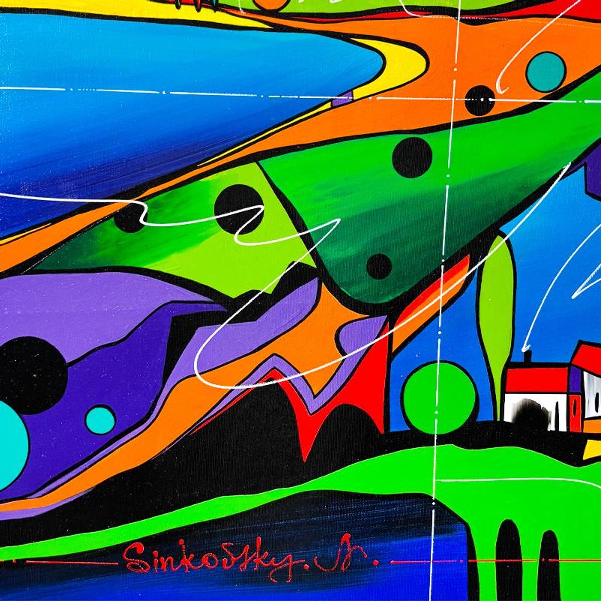 Natalia Sinkovsky, Original Acrylic Painting on Canvas, Hand Signed with Letter of Authenticity.